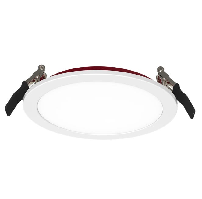 Halco FRSDL-6-CS-ST-120V Fire Rated 6 Inch Slim Downlight CCT Selectable 2700K/3000K/3500K/4000K/5000K 15W 1250Lm Smooth Trim 120V Triac Dimming T24 (89204)