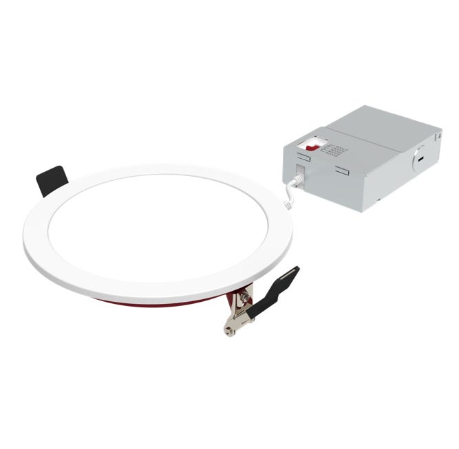 Halco FRSDL-6-CS-ST-120V Fire Rated 6 Inch Slim Downlight CCT Selectable 2700K/3000K/3500K/4000K/5000K 15W 1250Lm Smooth Trim 120V Triac Dimming T24 (89204)