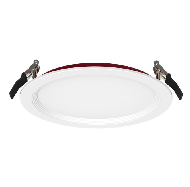 Halco FRSDL-8-CS-BT-120V Fire Rated 8 Inch Slim Downlight CCT Selectable 2700K/3000K/3500K/4000K/5000K 19W 1600Lm Baffle Trim 120V Triac Dimming T24 (89207)