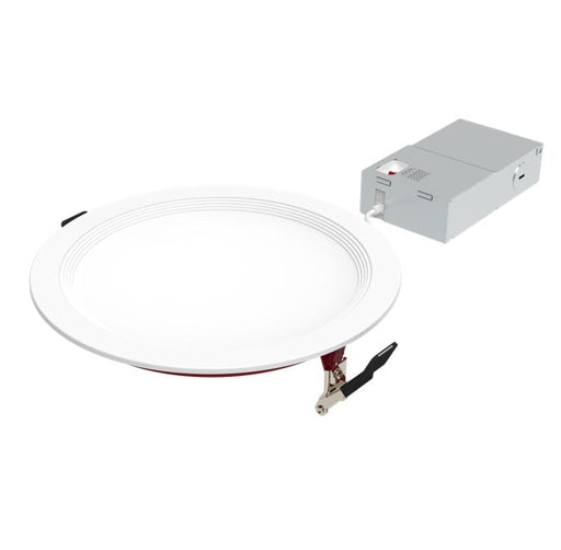 Halco FRSDL-8-CS-BT-120V Fire Rated 8 Inch Slim Downlight CCT Selectable 2700K/3000K/3500K/4000K/5000K 19W 1600Lm Baffle Trim 120V Triac Dimming T24 (89207)