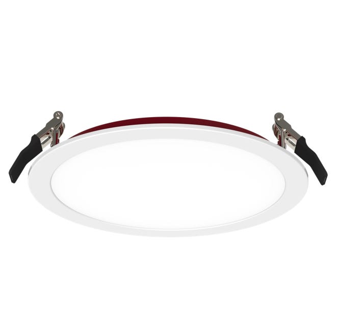 Halco FRSDL-8-CS-ST-120V Fire Rated 8 Inch Slim Downlight CCT Selectable 2700K/3000K/3500K/4000K/5000K 19W 1600Lm Smooth Trim 120V Triac Dimming T24 (89206)