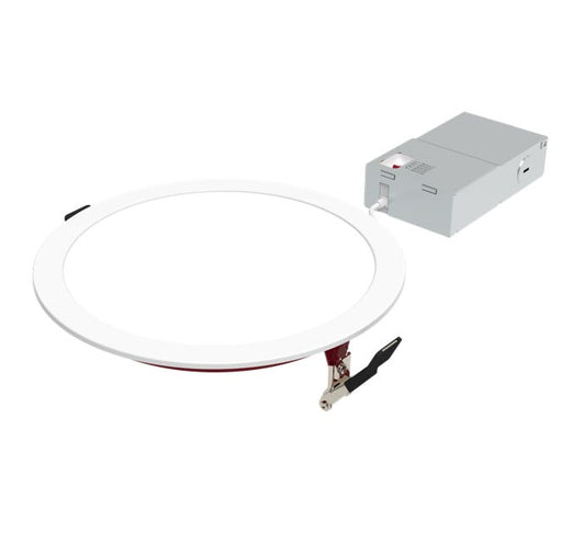 Halco FRSDL-8-CS-ST-120V Fire Rated 8 Inch Slim Downlight CCT Selectable 2700K/3000K/3500K/4000K/5000K 19W 1600Lm Smooth Trim 120V Triac Dimming T24 (89206)