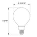 Halco 4G16.5-FR-FLED4-927-E12-D-T24 LED Filament G16.5 Lamp Candelabra E12 Base 2700K 3.8W 350Lm Frosted 90 CRI 120V Dimmable (82651)