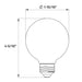 Halco 5G25-FR-FLED4-930-E26-D LED Filament G25 Lamp Medium E26 Base 3000K 5W 500Lm Frosted 90 CRI 120V Dimmable (82673)