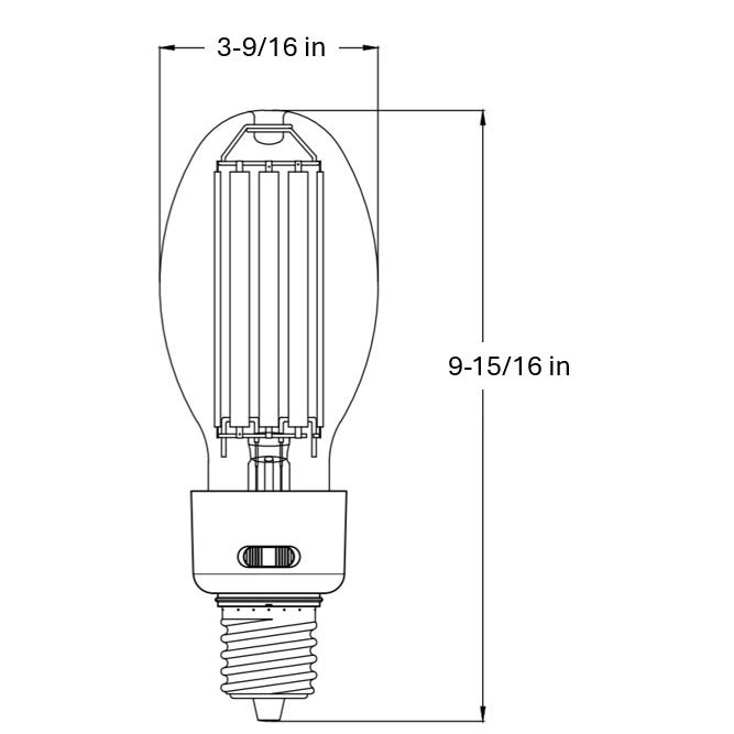 Halco HiLED45S-850-EX39 LED HID Filament ED28 Lamp Wattage Selectable 30W/38W/45W 5000K EX39 Base 80 CRI (84903)