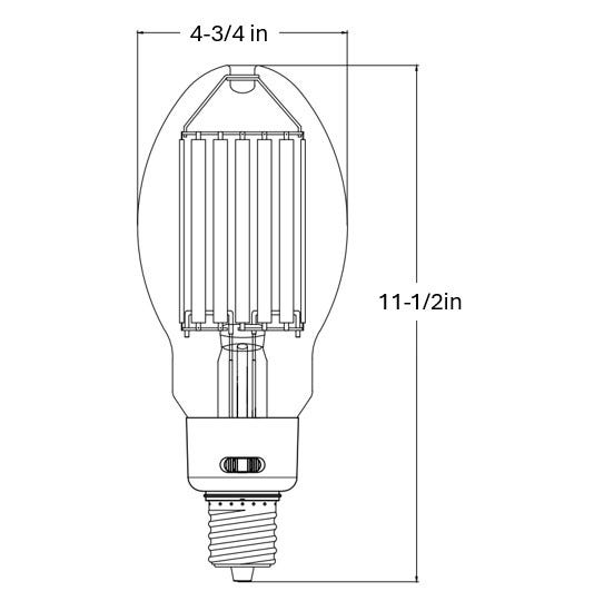 Halco HiLED65S-850-EX39 LED HID Filament ED37 Lamp Wattage Selectable 45W/55W/65W 5000K EX39 Base 80 CRI (84906)