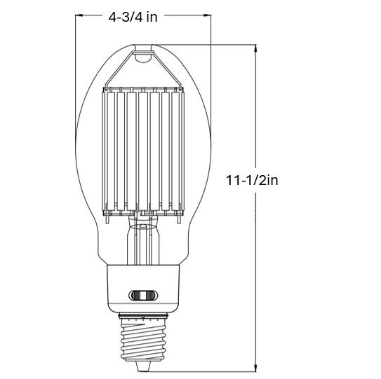 Halco HiLED85S-850-EX39 LED HID Filament ED37 Lamp Wattage Selectable 60W/68W/85W 5000K EX39 Base 80 CRI (84909)