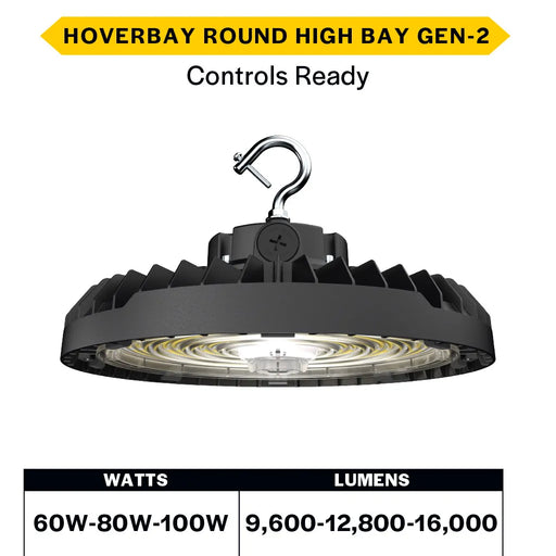 Halco HoverBay Round LED Black Selectable High Bay 