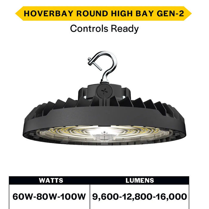 Halco HoverBay Round LED Black Selectable High Bay 