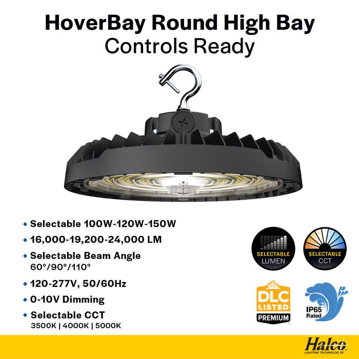 Halco HoverBay Round LED Black Selectable High Bay 