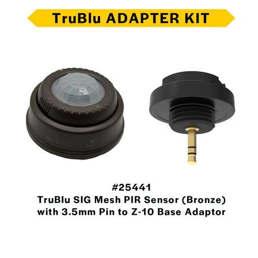 Halco PSC-ZKV-BLE-PIR-KIT-SR-BN TruBlu SIG Mesh Fixture PIR Sensor Controller With 3.5Mm Pin To Z-10 Base Adaptor Kit For High/Low Bay Z-10 Bronze 12-24VDC Single Channel 0-10V Dimming Indoor/Outdoor With Photocell For High Bay/Area/Floods (25441)
