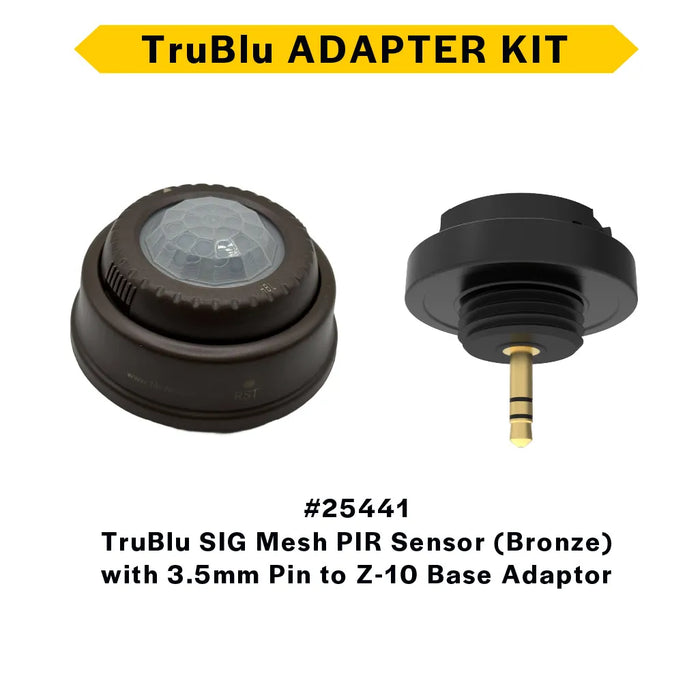 Halco PSC-ZKV-BLE-PIR-KIT-SR-BN TruBlu SIG Mesh Fixture PIR Sensor Controller With 3.5Mm Pin To Z-10 Base Adaptor Kit For High/Low Bay Z-10 Bronze 12-24VDC Single Channel 0-10V Dimming Indoor/Outdoor With Photocell For High Bay/Area/Floods (25441)