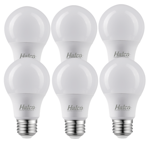 Halco 9A19-LED5-830-ND-6PK 9W LED A19 E26 Base 3000K Non-Dimmable Generation 5 6-Pack (85102)