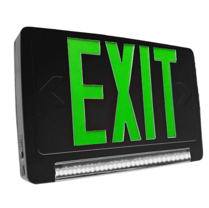 Halco EMG-LBCU-G-BK-RC Lightbar Exit And Emergency Combination Single/Double Face Green Legend Black Housing Remote Capacity (97132)