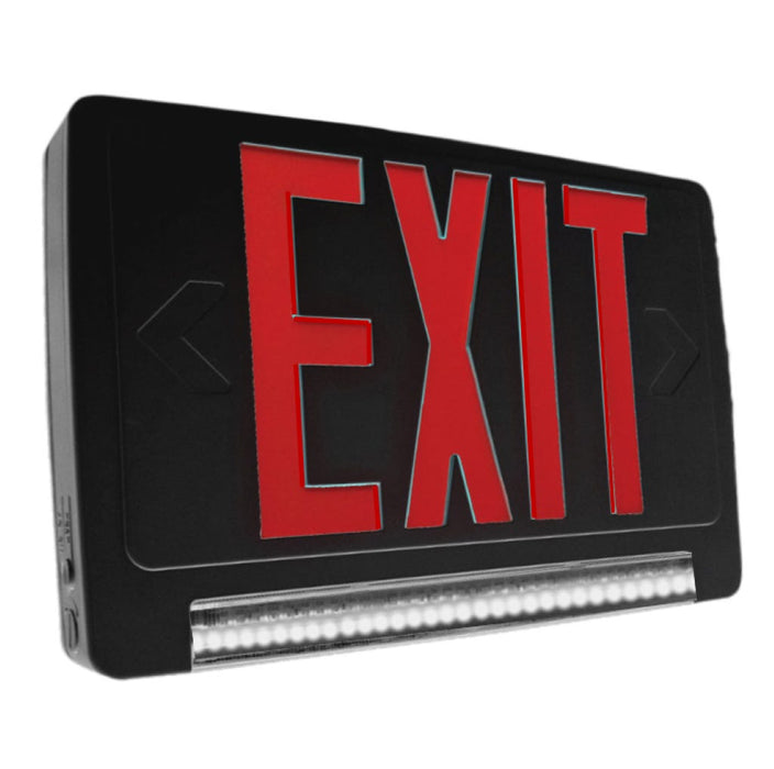Halco EMG-LBCU-R-BK-RC-SD Lightbar Exit And Emergency Combination Single/Double Face Red Legend Black Housing Remote Capacity Self-Diagnostics (97135)