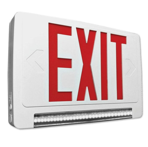 Halco EMG-LBCU-R-WH-RC Lightbar Exit And Emergency Combination Single/Double Face Red Legend White Housing Remote Capacity (97129)