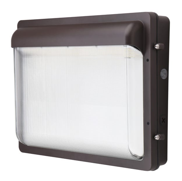 Halco LPWP-3-LS-CS-U-BZ Low Profile Wall Pack Size 3 Selectable 13000-18000Lm 100W/120W/140W 3000K/4000K/5000K Photocell Enable-Disable 120-277V Bronze (39863)