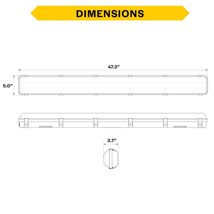 Halco LVPT-4-LS-CS-U LED Linear Vaportight 4 Foot with Controls Ready 3.5mm Receptacle Selectable 5600Lm/6900Lm/8172Lm 40W/50W/60W 3500K/4000K/5000K 120-277V Suspended Chain Mount (28111)