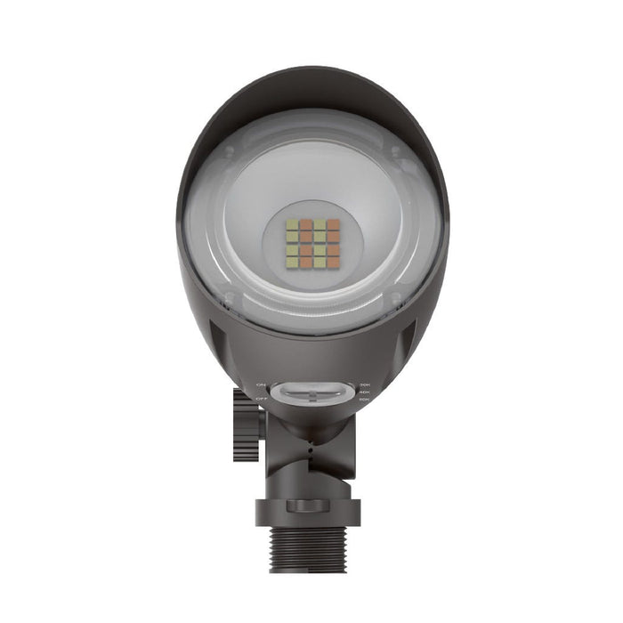 Halco MBUL-10-CS-U-BZ LED Mini Bullet Flood 10W CCT Selectable 3000K/4000K/5000K 120-277V 60 Degree Beam Angle Non-Dimmable Bronze With Optional Photocell (25590)