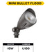 Halco MBUL-10-CS-U-BZ LED Mini Bullet Flood 10W CCT Selectable 3000K/4000K/5000K 120-277V 60 Degree Beam Angle Non-Dimmable Bronze With Optional Photocell (25590)