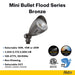 Halco MBUL-10-CS-U-BZ LED Mini Bullet Flood 10W CCT Selectable 3000K/4000K/5000K 120-277V 60 Degree Beam Angle Non-Dimmable Bronze With Optional Photocell (25590)