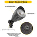 Halco MBUL-10-CS-U-BL LED Mini Bullet Flood 10W CCT Selectable 3000K/4000K/5000K 120-277V 60 Degree Beam Angle Non-Dimmable Black With Optional Photocell (25592)
