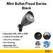 Halco MBUL-10-CS-U-BL LED Mini Bullet Flood 10W CCT Selectable 3000K/4000K/5000K 120-277V 60 Degree Beam Angle Non-Dimmable Black With Optional Photocell (25592)