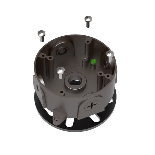 Halco MBUL-JB-BZ Junction Box Housing Bronze With EPDM Form 4 Plugs 4 Screws And 1 Grounding Screw For Wall Or Ceiling Mounting MBUL Mini Bullet Flood (25600)