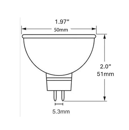 Halco MR16M3-GU5.3-LED LED MR16 Flood 3W 4000K GU5.3 Base 40 Degree 12V 250Lm Dimmable (20013)