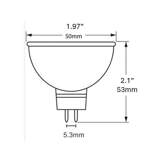 Halco MR16T7-GU5.3-LED LED MR16 Narrow Flood 7W 4000K GU5.3 Base 25 Degree 12V 500Lm Dimmable (20015)