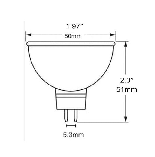 Halco MR16W7-GU5.3-LED LED MR16 Wide Flood 7W 4000K GU5.3 Base 60 Degree 12V 500Lm Dimmable (20017)