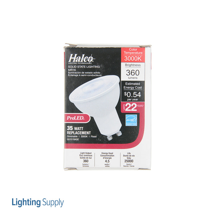 Halco MR16FL4/830/GU10/LED 4W LED MR16 3000K 120V 82 CRI GU10 Base Dimmable Bulb (80887)