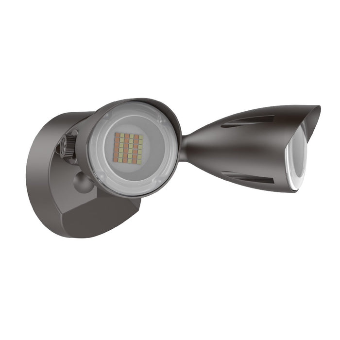 Halco PFL-LS-CS-U-BZ Patrol LED Security Flood Dual Heads Selectable 1450Lm/2175Lm/2900Lm 10W/15W/20W 3000K/4000K/5000K 120-277 VAC Bronze No Motion Sensor (25596)