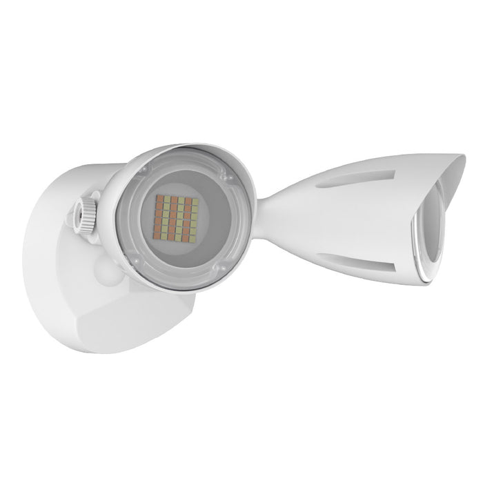 Halco PFL-LS-CS-U-WH Patrol LED Security Flood Dual Heads Selectable 1450Lm/2175Lm/2900Lm 10W/15W/20W 3000K/4000K/5000K 120-277 VAC White No Motion Sensor (25597)