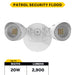 Halco PFL-LS-CS-U-WH Patrol LED Security Flood Dual Heads Selectable 1450Lm/2175Lm/2900Lm 10W/15W/20W 3000K/4000K/5000K 120-277 VAC White No Motion Sensor (25597)