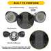 Halco PFL-LS-CS-U-BL Patrol LED Security Flood Dual Heads Selectable 1450Lm/2175Lm/2900Lm 10W/15W/20W 3000K/4000K/5000K 120-277 VAC Black No Motion Sensor (25598)