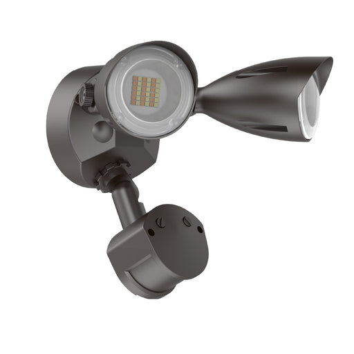 Halco PFL-LS-CS-U-BZ-SR Patrol LED Security Flood Dual Heads Selectable 1450Lm/2175Lm/2900Lm 10W/15W/20W 3000K/4000K/5000K 120-277 VAC Bronze With Motion Sensor (25593)