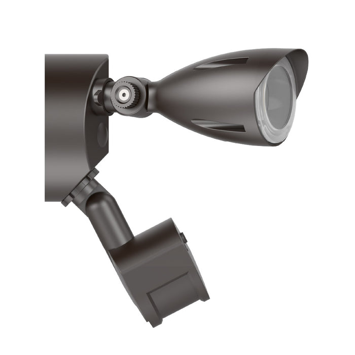 Halco PFL-LS-CS-U-BZ-SR Patrol LED Security Flood Dual Heads Selectable 1450Lm/2175Lm/2900Lm 10W/15W/20W 3000K/4000K/5000K 120-277 VAC Bronze With Motion Sensor (25593)