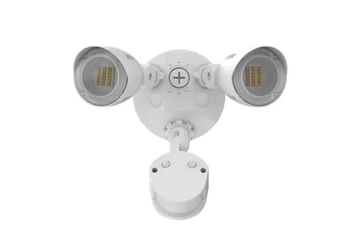 Halco PFL-LS-CS-U-WH-SR Patrol LED Security Flood Dual Heads Selectable 1450Lm/2175Lm/2900Lm 10W/15W/20W 3000K/4000K/5000K 120-277 VAC White With Motion Sensor (25594)