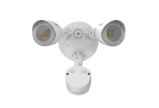 Halco PFL-LS-CS-U-WH-SR Patrol LED Security Flood Dual Heads Selectable 1450Lm/2175Lm/2900Lm 10W/15W/20W 3000K/4000K/5000K 120-277 VAC White With Motion Sensor (25594)