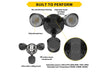 Halco PFL-LS-CS-U-BL-SR Patrol LED Security Flood Dual Heads Selectable 1450Lm/2175Lm/2900Lm 10W/15W/20W 3000K/4000K/5000K 120-277 VAC Black With Motion Sensor (25595)