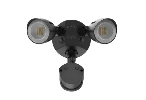 Halco PFL-LS-CS-U-BL-SR Patrol LED Security Flood Dual Heads Selectable 1450Lm/2175Lm/2900Lm 10W/15W/20W 3000K/4000K/5000K 120-277 VAC Black With Motion Sensor (25595)