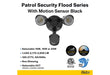 Halco PFL-LS-CS-U-BL-SR Patrol LED Security Flood Dual Heads Selectable 1450Lm/2175Lm/2900Lm 10W/15W/20W 3000K/4000K/5000K 120-277 VAC Black With Motion Sensor (25595)