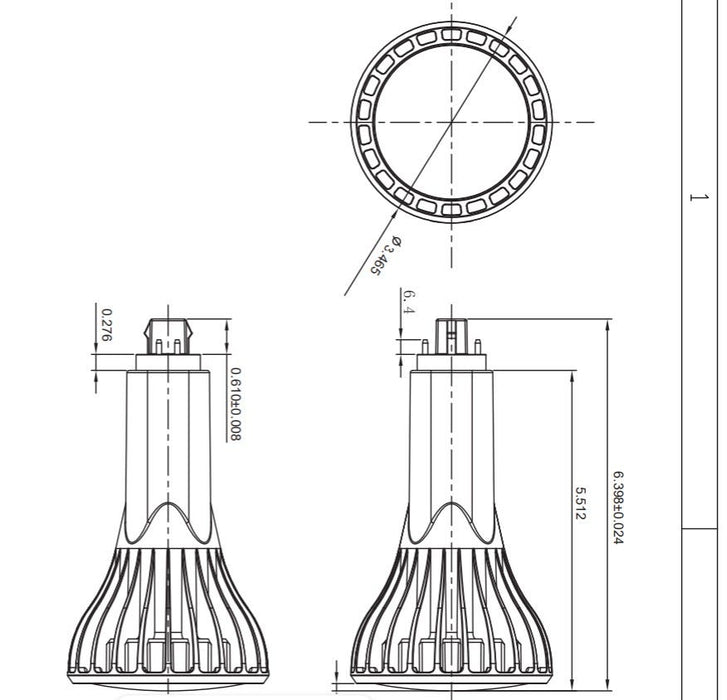 Halco PLT17V-840-BCO-4P-LED-D 17W Vertical LED 4-Pin Plug In Lamp 4000K Ballast Compatible Type A Dimmable G24q Base (82154)