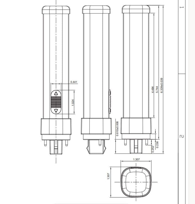 Halco PL9H-8CS-HYBM-2P-LED 8.5W Horizontal LED 2-Pin Plug-In CCT Selectable 3000K/3500K/4000K Hybrid-Type A Magnetic Ballast/Type B Non-Dimmable (82162)