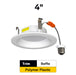 Halco RDLC-4-CS-BT-120V Residential Retrofit Downlight 4 Inch 700lm 7.5W CCT Selectable 2700K/3000K/3500K/4000K/5000K Baffle Trim 120V Triac Dimming (89015)