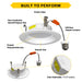 Halco RDLC-4-CS-ST-120V Residential Retrofit Downlight 4 Inch 700lm 7.5W CCT Selectable 2700K/3000K/3500K/4000K/5000K Smooth Trim 120V Triac Dimming (89016)
