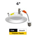 Halco RDLC-4-CS-ST-120V Residential Retrofit Downlight 4 Inch 700lm 7.5W CCT Selectable 2700K/3000K/3500K/4000K/5000K Smooth Trim 120V Triac Dimming (89016)
