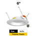 Halco RDLC-6-CS-BT-120V Residential Retrofit Downlight 6 Inch 900lm 10W CCT Selectable 2700K/3000K/3500K/4000K/5000K Baffle Trim 120V Triac Dimming (89017)