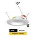 Halco RDLC-6-CS-ST-120V Residential Retrofit Downlight 6 Inch 900lm 10W CCT Selectable 2700K/3000K/3500K/4000K/5000K Smooth Trim 120V Triac Dimming (89018)